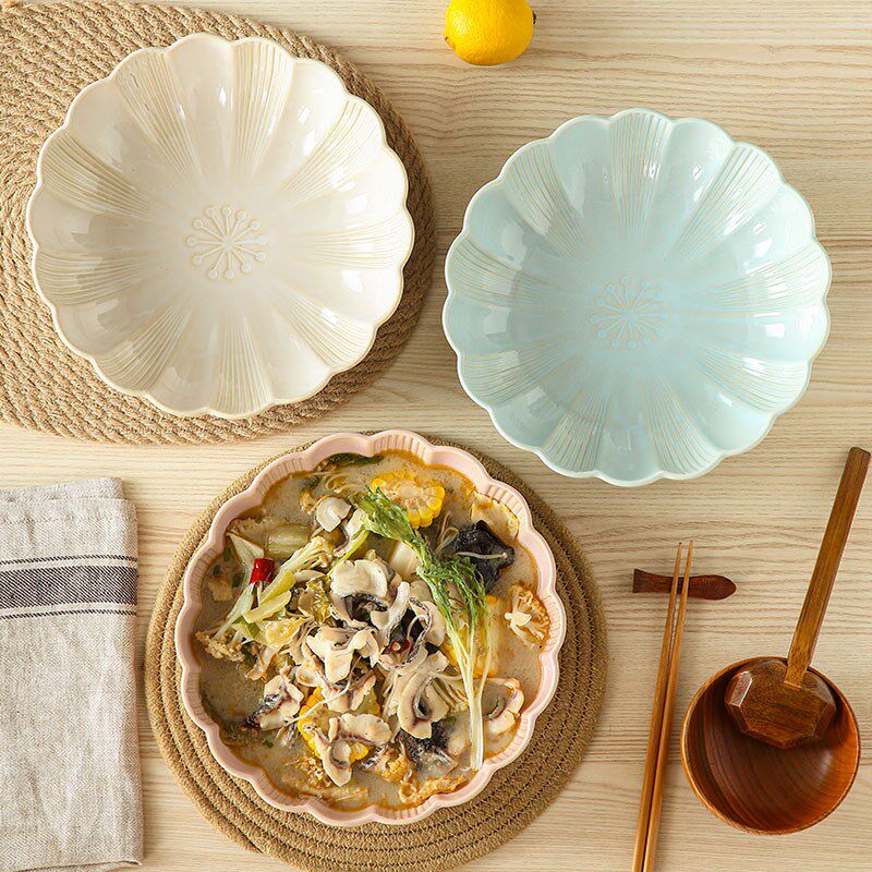 窑变釉10英寸大汤碗日式陶瓷餐具米饭碗面碗沙拉碗釉下彩大碗圆碗