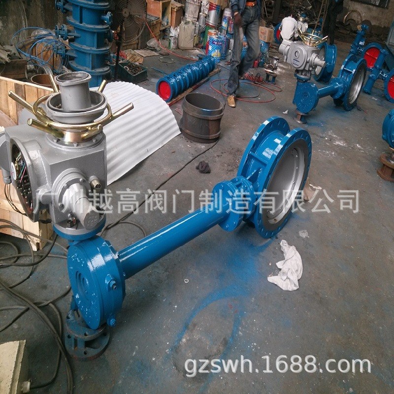 D343H硬密封涡轮加长杆蝶阀D341W通风专用蝶阀 涡轮转动法兰蝶阀