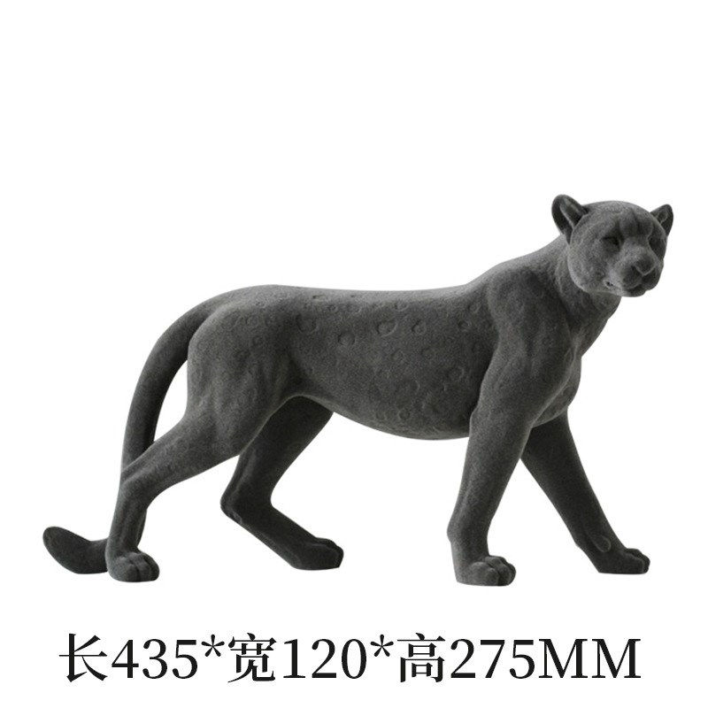 简约动物金钱豹家居客厅酒柜摆件样板间儿童房创意艺术装饰工艺品