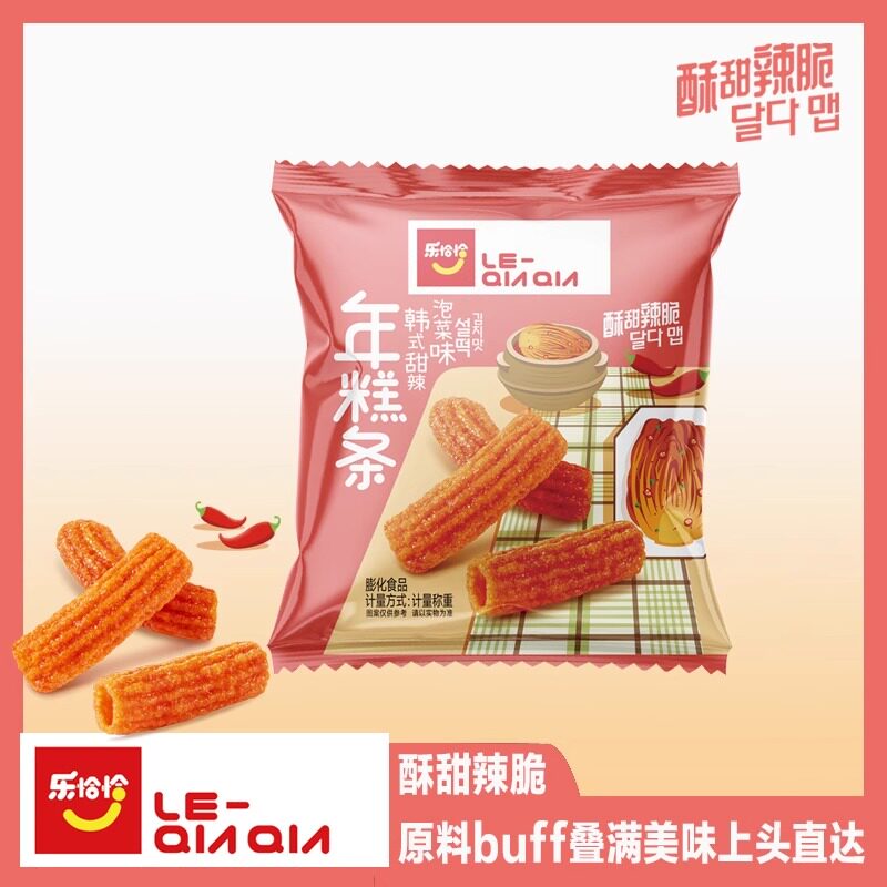 乐恰恰年糕条泡菜味海苔味56g