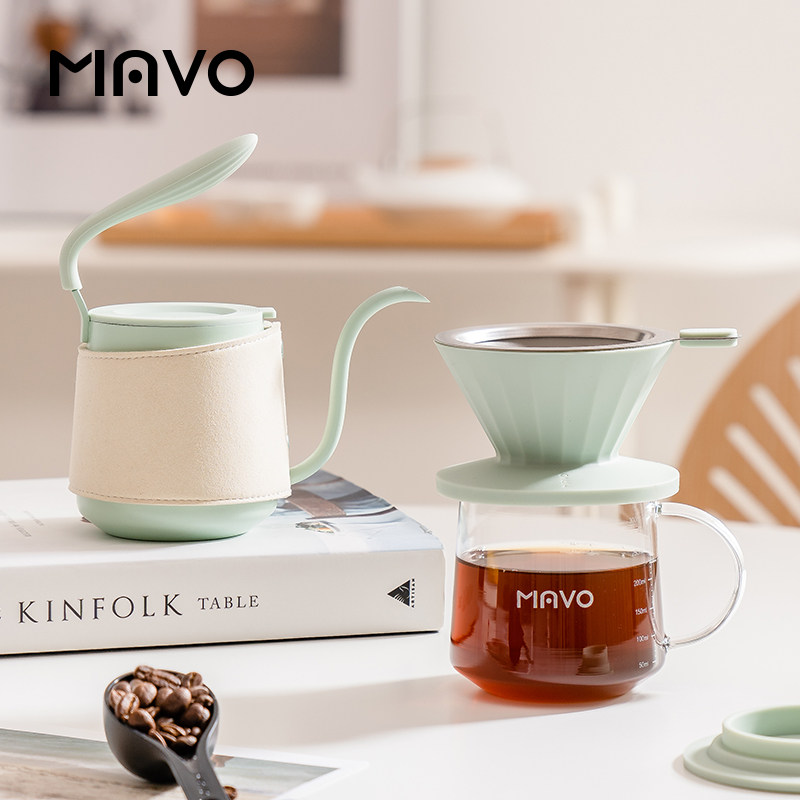 MAVO小鲸手冲咖啡壶套装 家用便携全套咖啡器具 手冲壶分享壶滤杯
