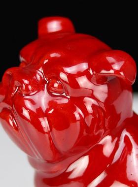 手工中式陶瓷狗摆件生肖家居客厅办公桌电视酒柜装饰工艺礼品摆设