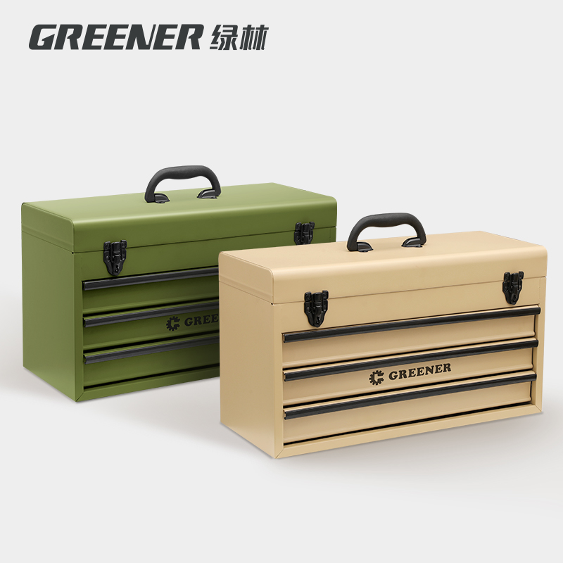 GREENER收纳箱绿林美式收纳盒多层金属工具抽屉式储物盒ins风