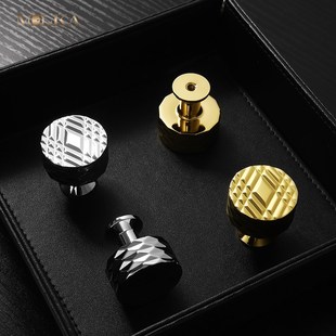 锤纹现代简约衣柜门拉手黄铜金色银色单孔抽屉橱柜法式创意小把手