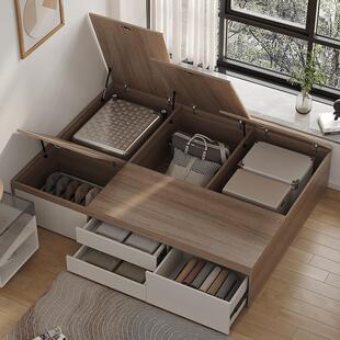 定制无床头床架高箱储物收纳踏踏米床小户型单人床现代简约榻榻米