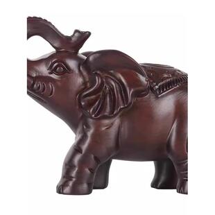 大象摆件一对木雕黑檀木实木木头小象客厅雕刻家居装饰木质工艺品