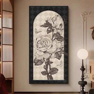 饰画背景墙挂画 过道走廊尽头客厅玄关装 中古法式 复古小众2025新款