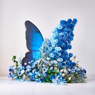巨型蝴蝶装饰莫奈花园仿真花艺造景假花婚礼布置摄影婚庆道具摆件