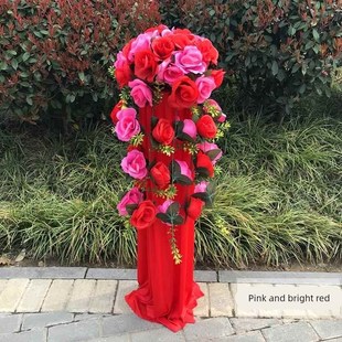 婚庆路引花柱新款花拱门结婚礼布置引路花篮装饰道具开业迎宾花柱