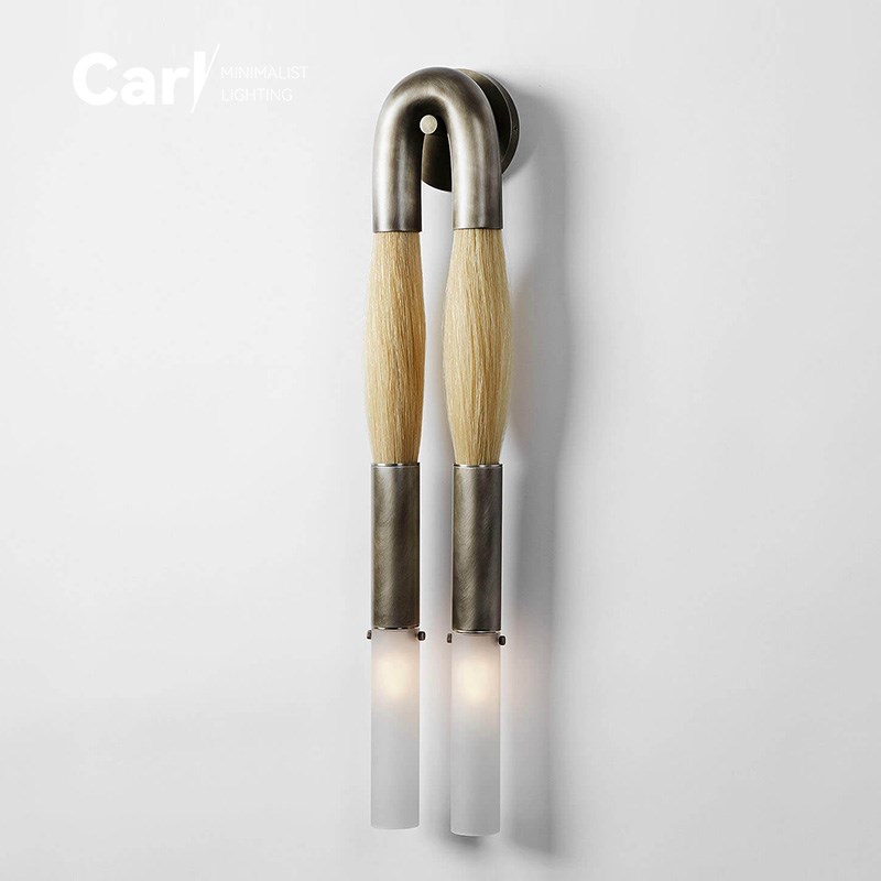 Horsehair Sconce 简约复古客厅玄关走廊马毛壁灯设计师款卧室灯