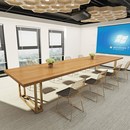实木会议桌长桌简约现代洽谈桌会客办公桌工作台长条培训桌椅组合