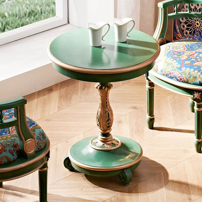 实木小圆桌客厅阳台桌小书桌复古彩绘角几复古小茶几边几沙发边柜,住宅家具,角几/边几,淘宝优惠券,粉丝福利购,淘宝优惠卷