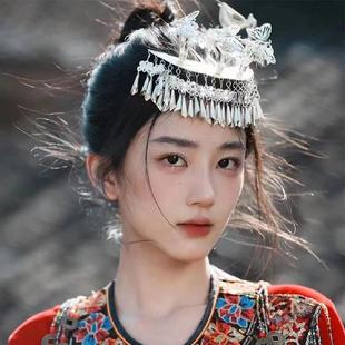 新款苗族贵州少数民族苗银发簪头饰女民族风步摇簪子发饰苗疆配饰