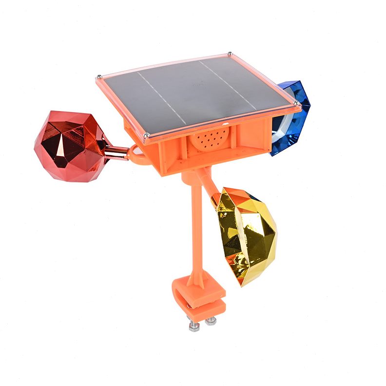 供应农田果园风力声光驱鸟器四面喇叭赶鸟器智能语音盒电力驱鸟器