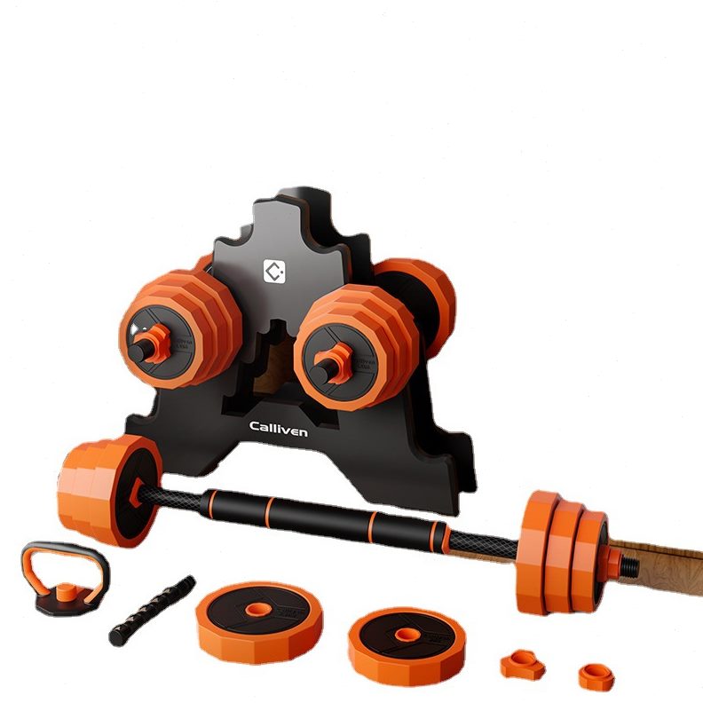 Calliven哑铃士健身家用女士可调节重量实心铁杠铃壶铃器材套装