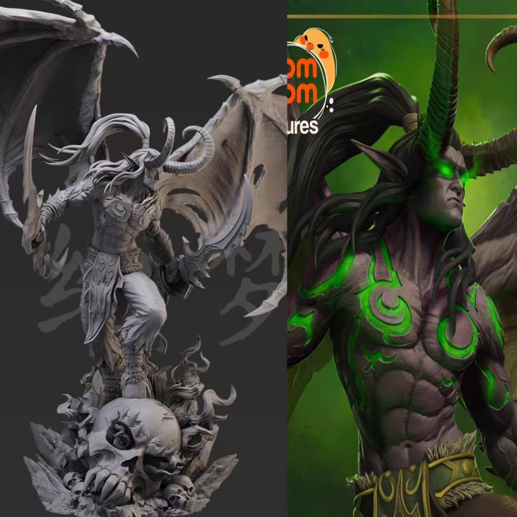 伊利丹 魔兽世界 游戏 GK白模手办 3D高精度树脂打印兵人模型