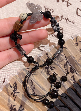 新中式水墨风复古蝴蝶手链