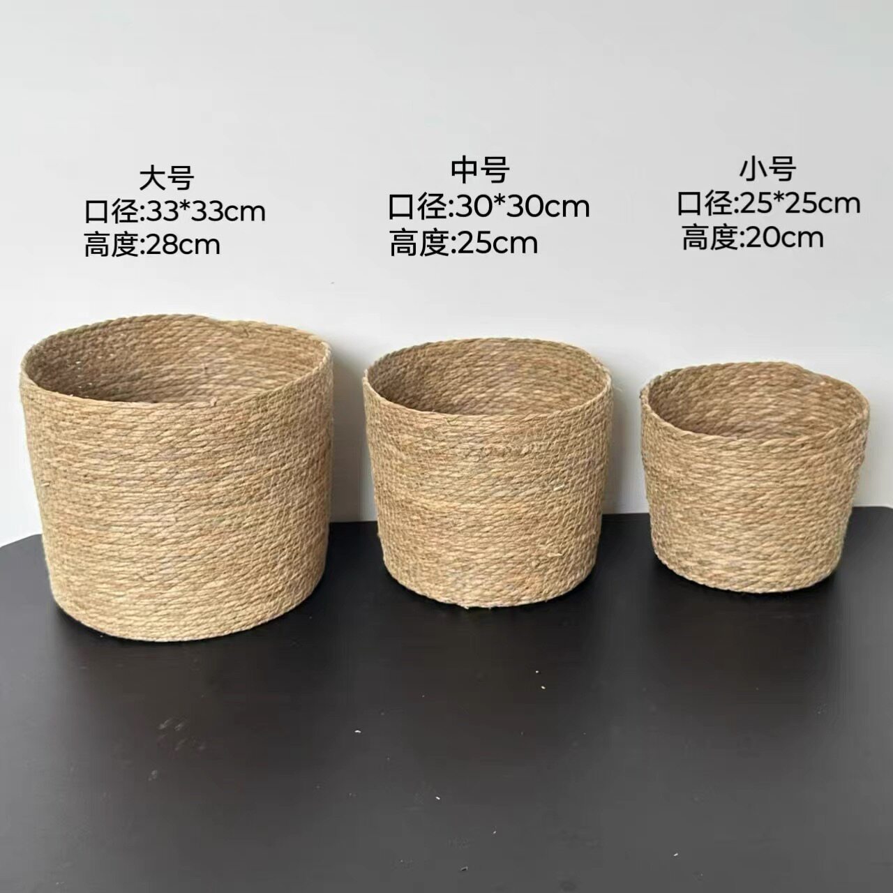 草编花篮田园风鲜花插玫瑰花束圆形抱抱桶花艺包花手工编织草编