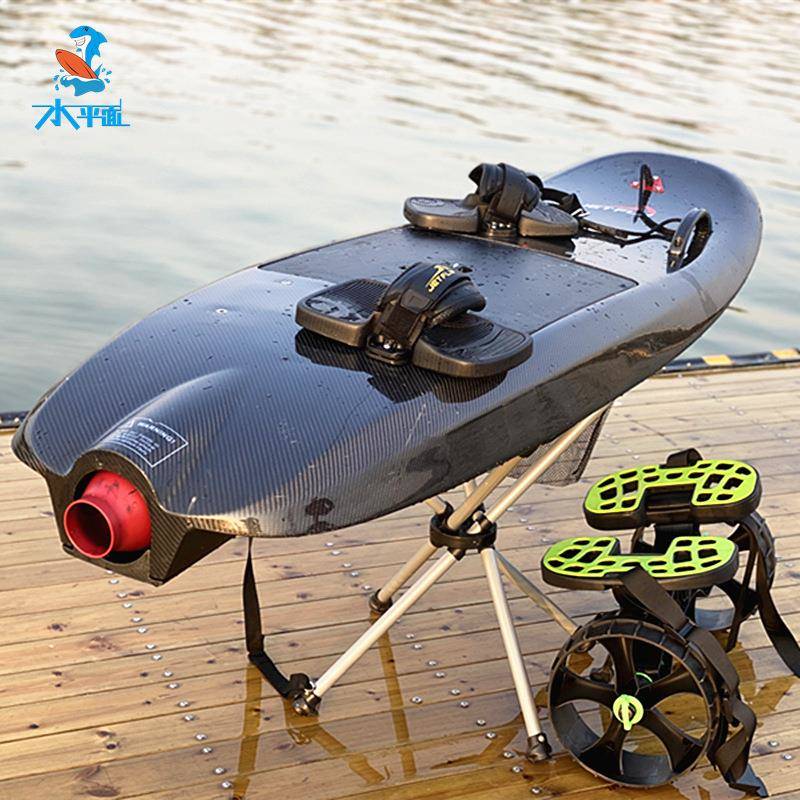脚踏式水上动力滑板泵喷推进器小型救生艇划水板多功能电动冲浪板
