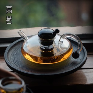 泡茶壶玻璃耐高温茶水分离冲茶壶带过滤家用泡红X茶茶具泡茶器