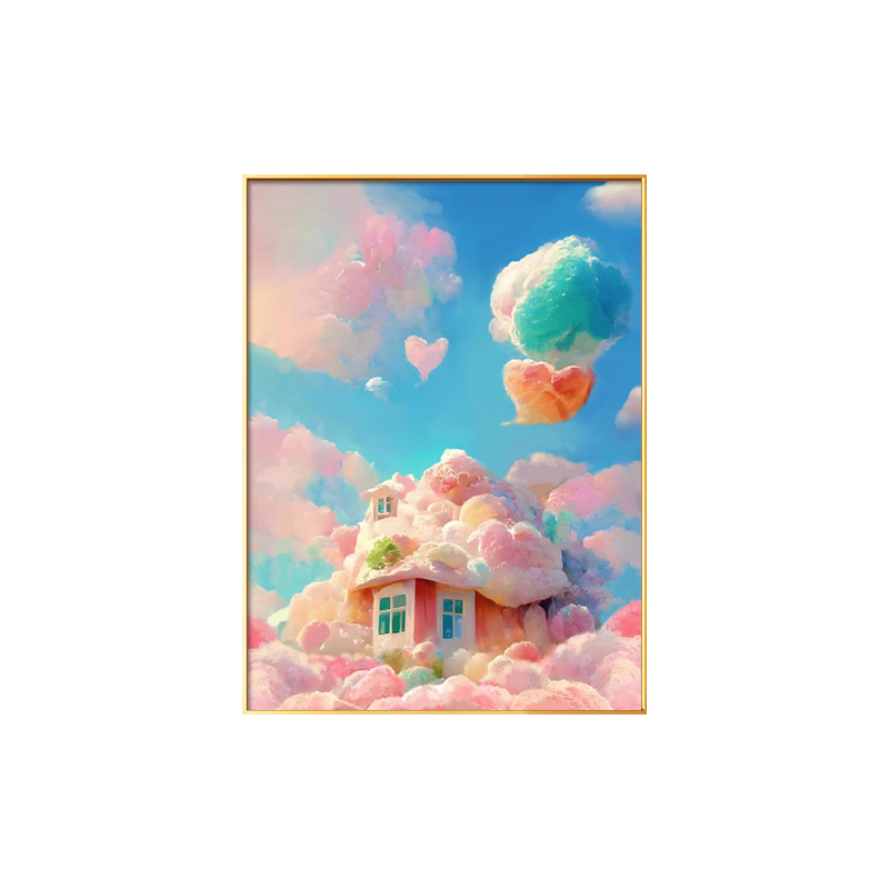 卡通甜品屋糖果屋儿童房装饰画卧室女孩房间卧室床头背景墙壁画图片