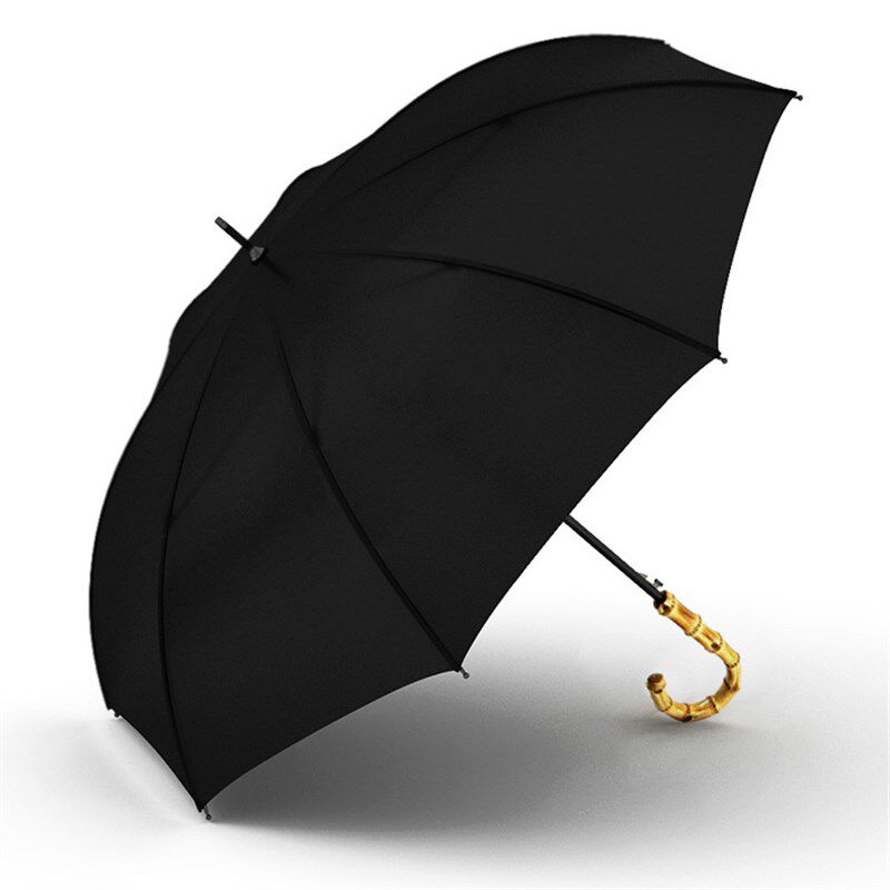 复古竹子弯加大防风暴雨长自动直骨男士商务雨伞