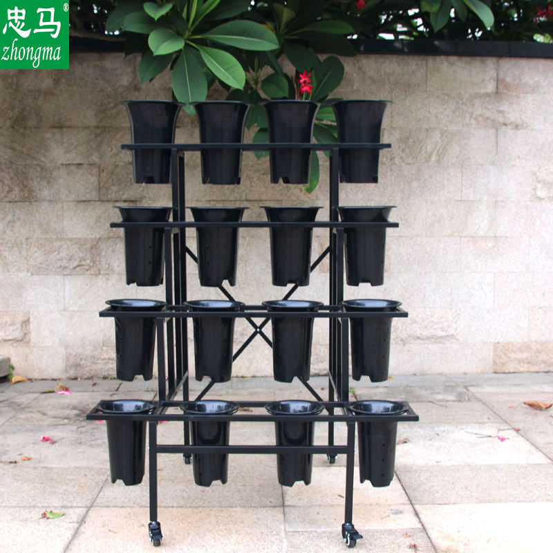 zhongm/忠马 兰花架子兰草盆架花店鲜花展示架移动带轮承重花架