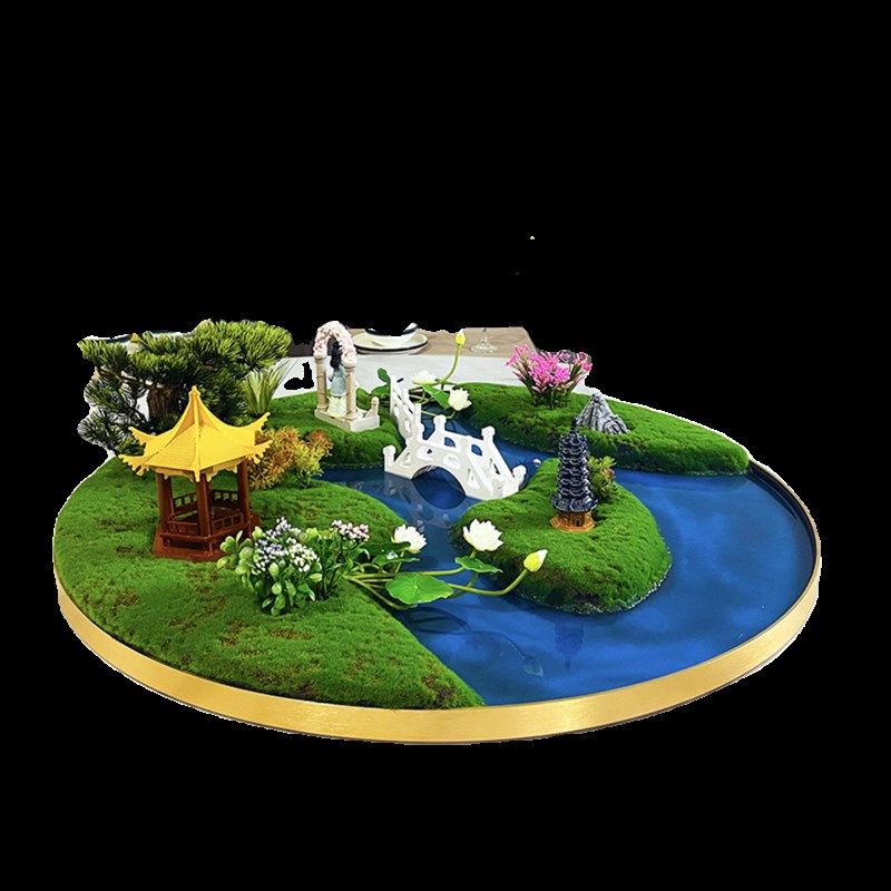 大圆桌中间转盘酒店摆盘装饰餐桌造景沙盘新高档园林,家居饰品,餐桌花艺,淘宝优惠券,粉丝福利购,淘宝优惠卷