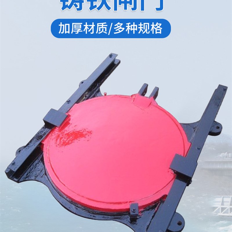 水库渠道钢制镶铜铸铁闸门启闭机泵站河道机闸一体不锈钢拱形拍门