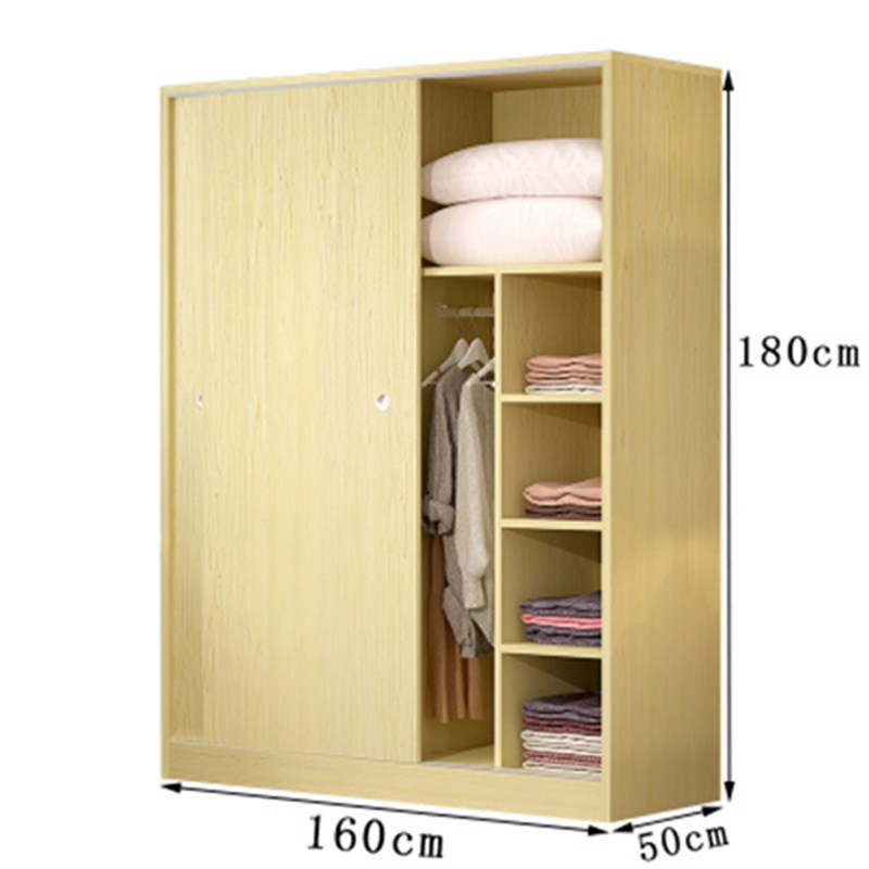 北京板式木质衣柜衣橱2门推拉柜卧室简易出租房柜子送装一体柜