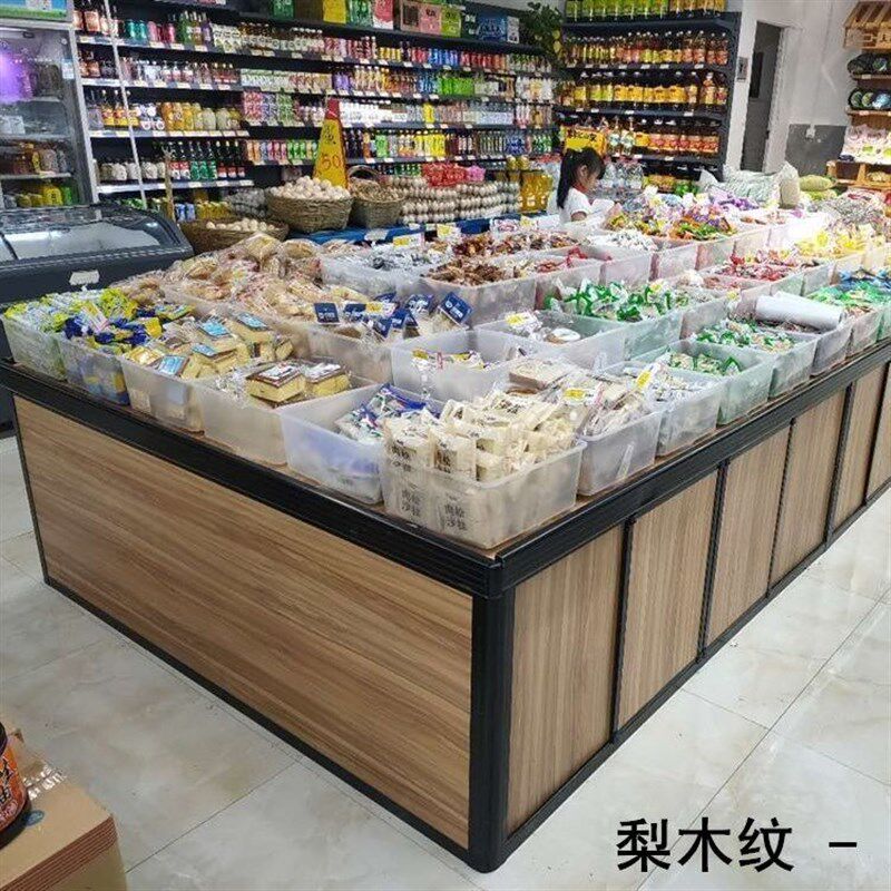 超市货架展示架中岛柜货称零食货架促销糖果架干货架子