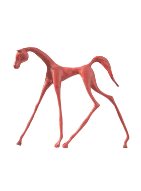 zon 现代金属马红色软装饰品会所抽象工艺品极简样板房