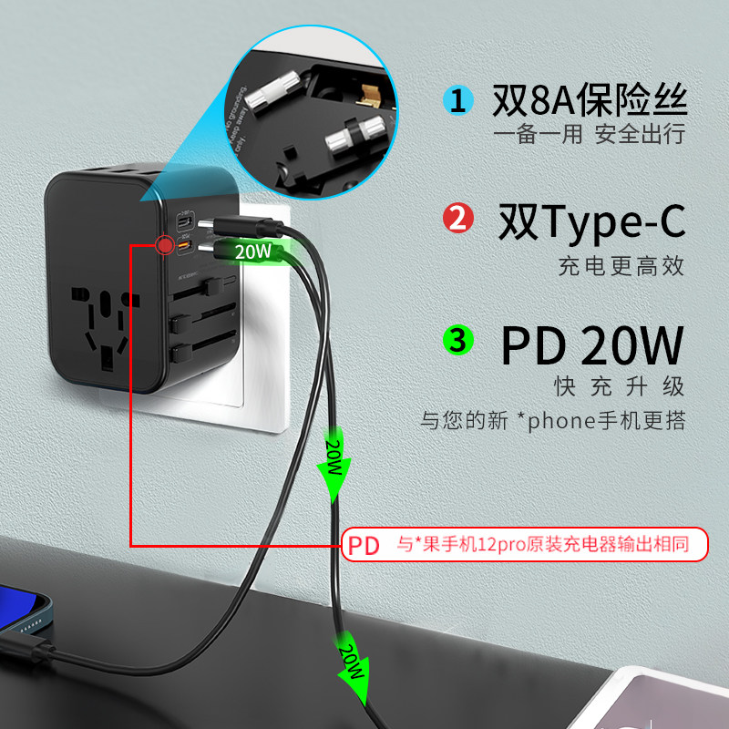 全球通用转换英标美标欧标日标澳洲转换器