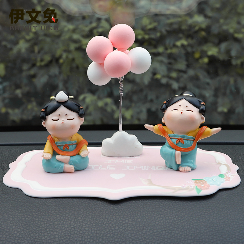 创意唐仕女古风玄关酒柜客厅桌面小摆件办公装饰品汽车中控台摆设