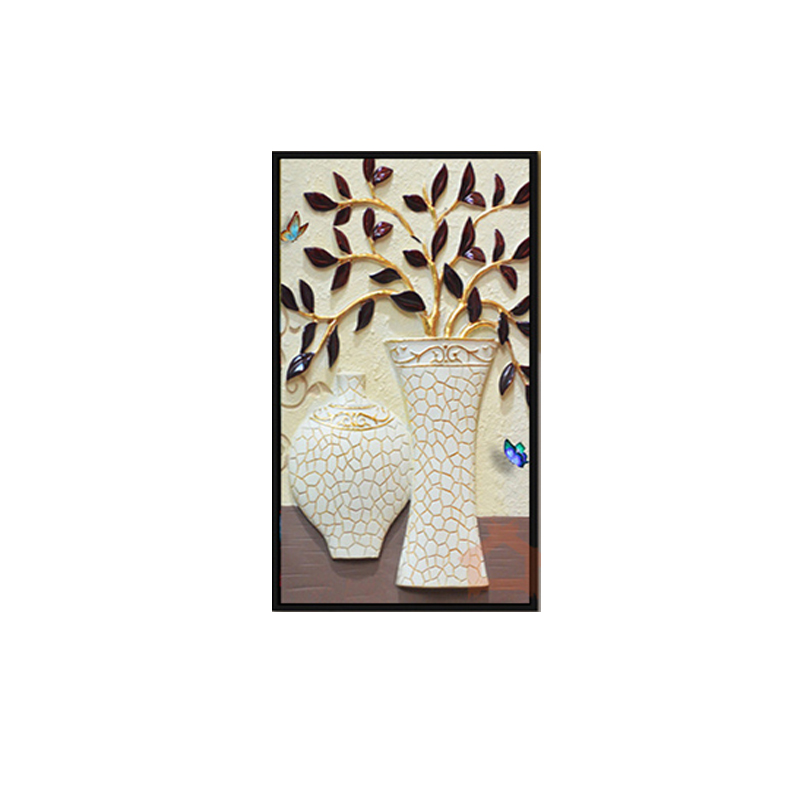 现代简约走道玄关画竖版走廊墙面装饰画楼梯过道挂画花卉视觉立体图片