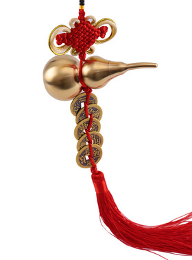 对户化解门对客厅大门对穿堂风破解五帝钱葫芦挂件