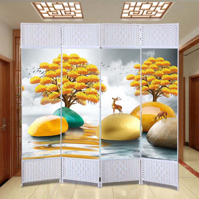 折叠屏风隔断客厅进门遮挡板玄关卧室现代装饰帘活动墙办公室