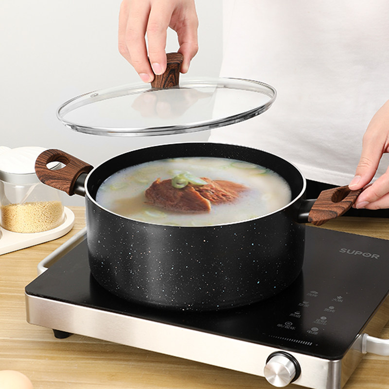 加厚汤锅麦饭石粘锅家用煮粥锅煮汤辅食奶锅煮锅燃气电磁炉通用,厨房/烹饪用具,汤锅/汤桶/卤肉桶,淘宝优惠券,粉丝福利购,淘宝优惠卷