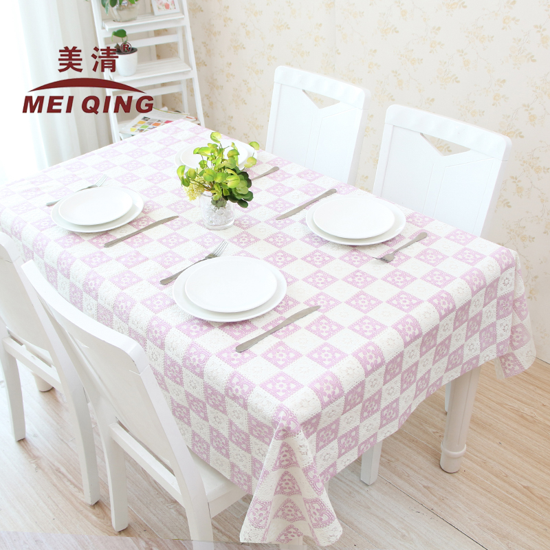 白色桌布蕾丝长方形防水pvc田园粉红色韩式小清新文艺桌布餐桌垫