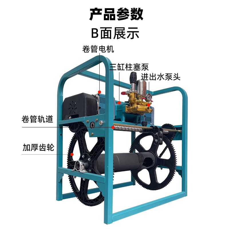 48V72V感应放管双电机打药机电动全自动收管高压打药泵喷雾器农用