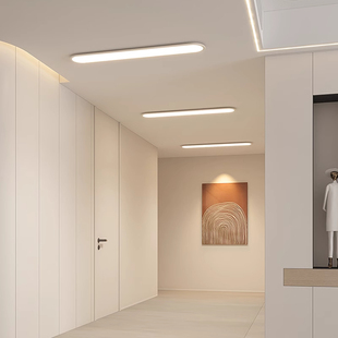 普瑞灯带菱晶板过道灯走廊灯玄关阳台入户护眼全光谱吸顶长条灯具