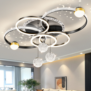 客厅主灯2025新款轻奢卧室全屋中山灯具现代简约水晶客厅灯吸顶灯