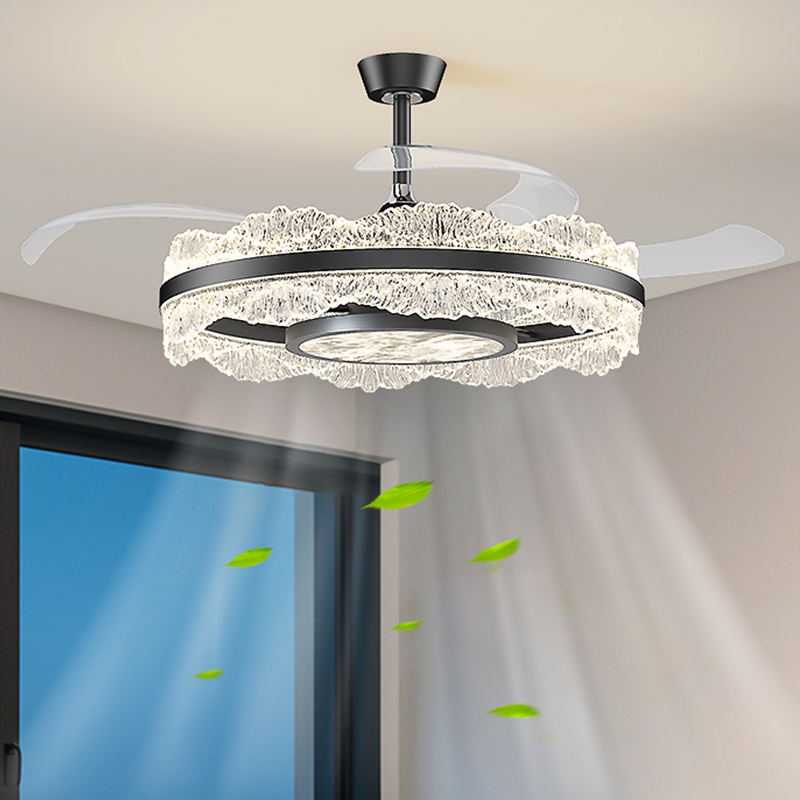 意式轻奢隐形风扇灯餐厅卧室