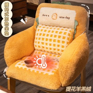 坐垫电热椅垫屁垫办公室久坐护腰靠背靠垫一体赠加热椅子垫子 冬季