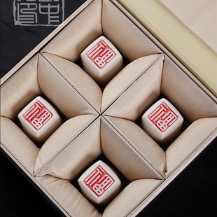 创意国潮印章茶杯陶瓷品茗杯礼品单杯茶碗复古主人杯刻字定制礼盒