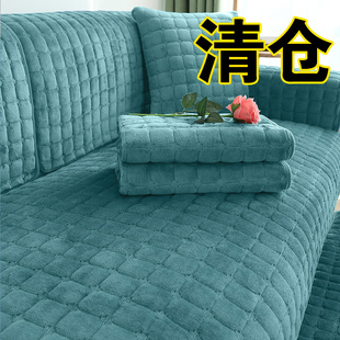防滑毛绒加厚高档皮坐垫子四季 沙发垫2020年冬季 通用套罩巾盖布