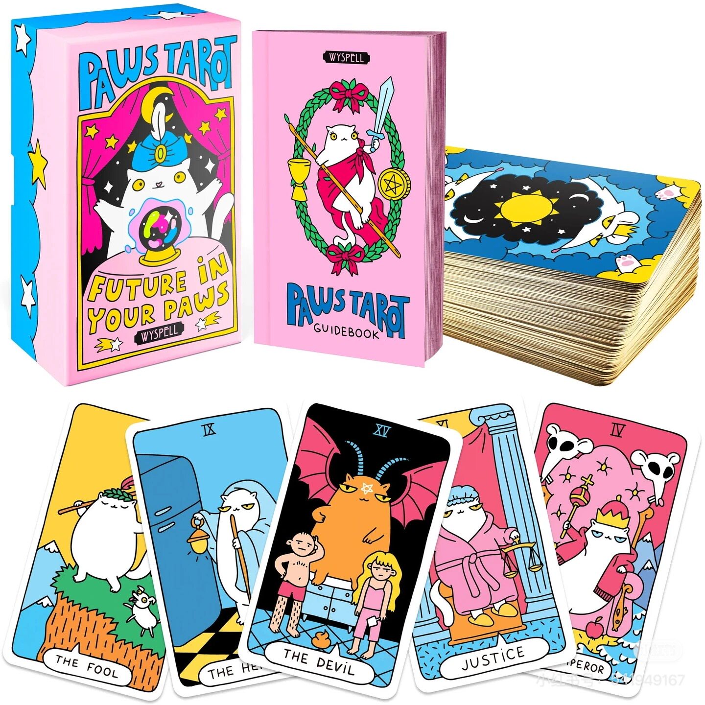 新款原创魔咒猫塔罗普及经典韦特塔luo牌tarot78张全套百年塔罗牌