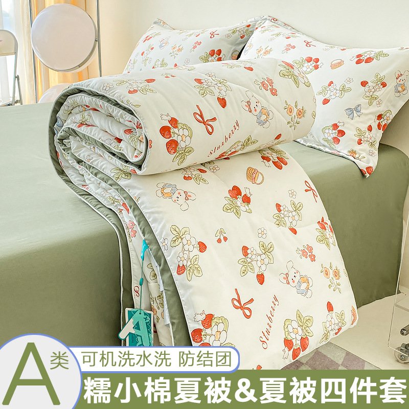 A类夏被四件套四季被春秋被单人学生双人被子被芯活性印染