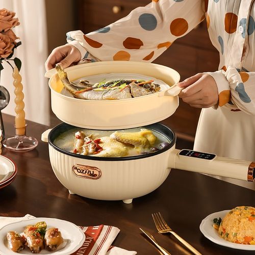 粤尔德电炒菜炒锅家用蒸煮煎炒一体式电锅多功能电炒锅 礼品