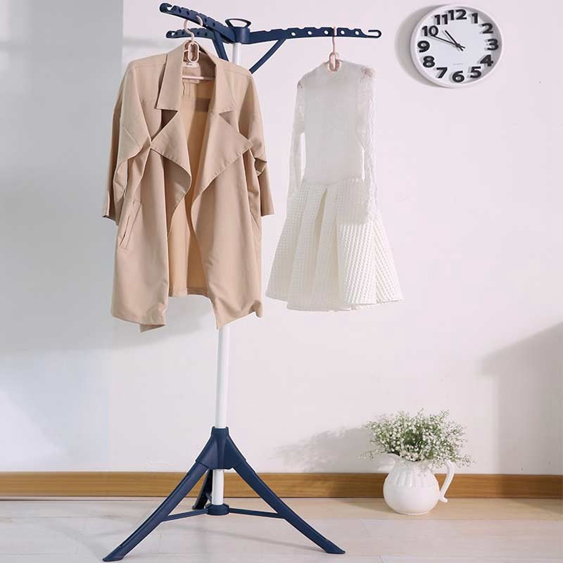 晾衣架落地折叠室内单杆式卧室挂衣架阳台伸缩小型晒衣架迷你